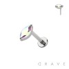 IMPLANT GRADE TITANIUM THREADLESS PUSH IN MARQUISE CZ LABRET SET